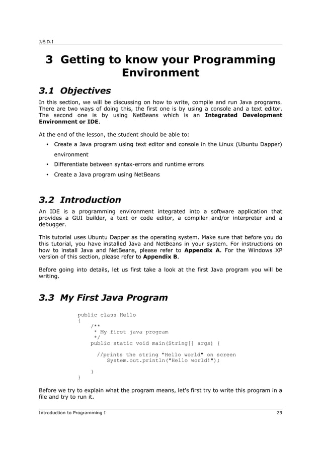 Jedi course notes intro to programming 1 | PDF | Operating Systems ...