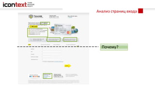 Почему?
Анализ страниц входа
 