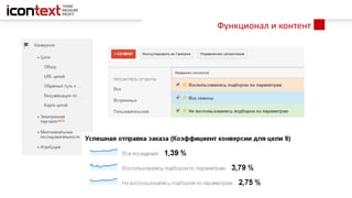 Функционал и контент
 