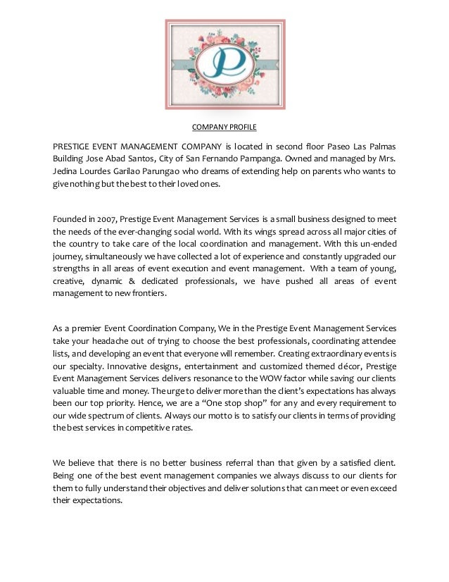 sample debut event management proposal