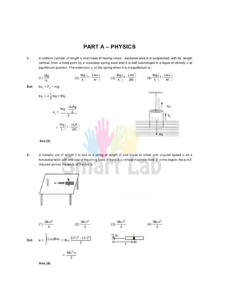 Smart Lab - JEE Main 2013 Answers with Solutions