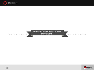 LAB 4 : CONFIGURE CDI AND
MONGODB

18

 