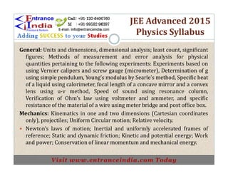 Jee advanced syllabus by entranceindia | PDF