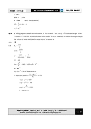 Career Point JEE Advanced Solution Paper1 | PDF