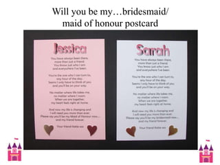 Will you be my…bridesmaid/maid of honour postcard