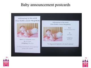 Baby announcement postcards