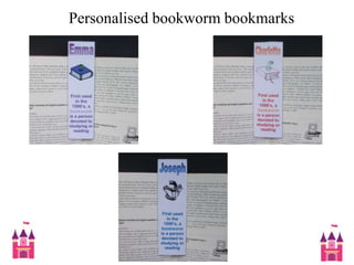  Personalised bookworm bookmarks