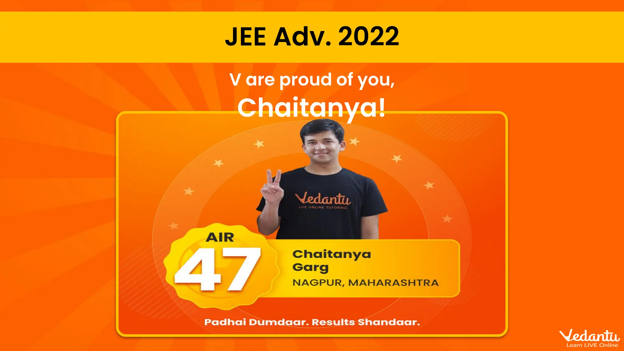 JEE Adv. 2022
V are proud of you,
Chaitanya!
 
