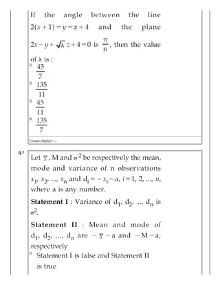 1)
2)
3)
4)
Chosen Option: --
Q.7
1)
 