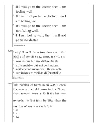 1)
2)
3)
4)
Chosen Option: 4
Q.22
1)
2)
3)
4)
Chosen Option: --
Q.23
1)
2)
3)
 