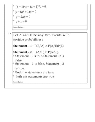1)
2)
3)
4)
Chosen Option: --
Q.30
1)
2)
3)
4)
Chosen Option: --
 