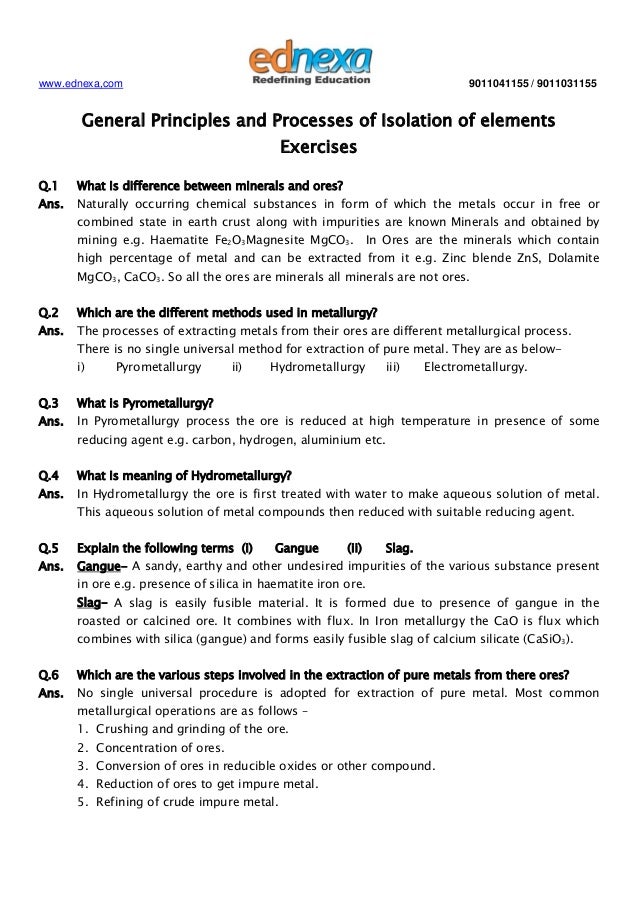 JEE Main 2015 Chemistry Principles and Processes of Isolation of el…