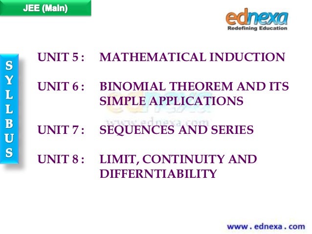 JEE Main 2015 Syllabus for Mathematics