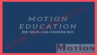 JEE Main 2016 Solutions, JEE Main 2016 Answer Key