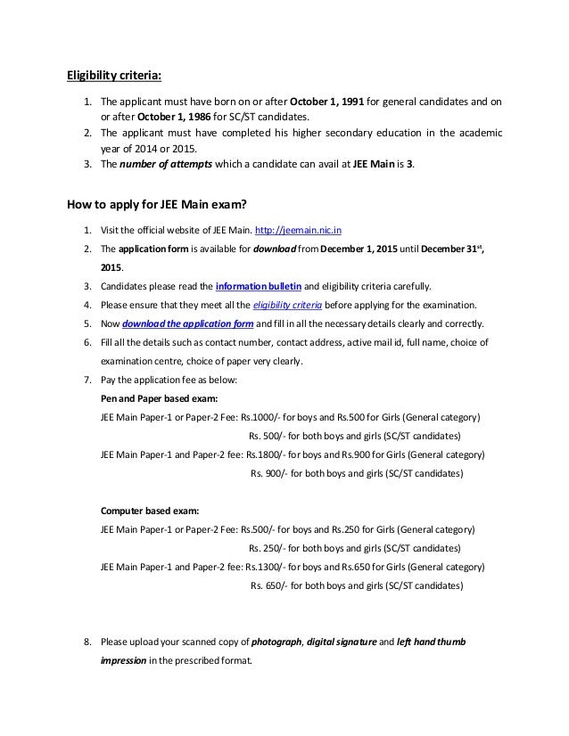 JEE MAIN 2016 BULLETIN EPUB JEE MAIN 2016 BULLETIN EPUB
