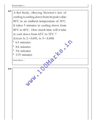Chosen Option: 1
Q.25
1)
2)
3)
4)
Chosen Option: --
Q.26
www.100Marks.in
 