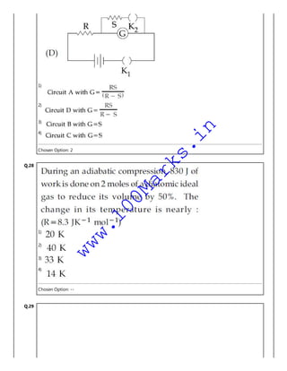 1)
2)
3)
4)
Chosen Option: 2
Q.28
1)
2)
3)
4)
Chosen Option: --
Q.29
www.100Marks.in
 