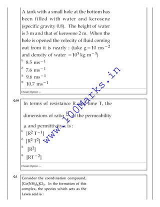 1)
2)
3)
4)
Chosen Option: --
Q.30
1)
2)
3)
4)
Chosen Option: --
Q.1
www.100Marks.in
 