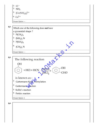 1)
2)
3)
4)
Chosen Option: --
Q.2
1)
2)
3)
4)
Chosen Option: --
Q.3
1)
2)
3)
4)
Chosen Option: 1
Q.4
www.100Marks.in
 