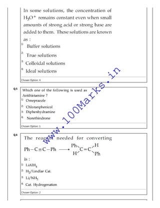 1)
2)
3)
4)
Chosen Option: 4
Q.5
1)
2)
3)
4)
Chosen Option: 1
Q.6
1)
2)
3)
4)
Chosen Option: 2
www.100Marks.in
 