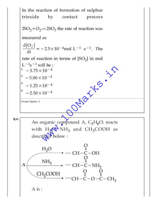 1)
2)
3)
4)
Chosen Option: 2
Q.11
www.100Marks.in
 