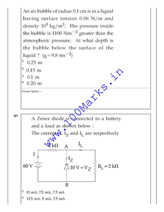 1)
2)
3)
4)
Chosen Option: --
Q.5
1)
2)
www.100Marks.in
 