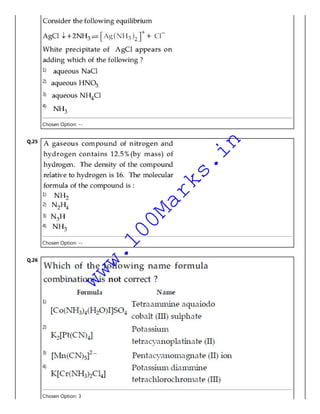 1)
2)
3)
4)
Chosen Option: --
Q.25
1)
2)
3)
4)
Chosen Option: --
Q.26
1)
2)
3)
4)
Chosen Option: 3
www.100Marks.in
 