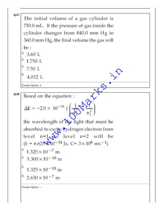Q.27
1)
2)
3)
4)
Chosen Option: 2
Q.28
1)
2)
3)
4)
Chosen Option: --
www.100Marks.in
 