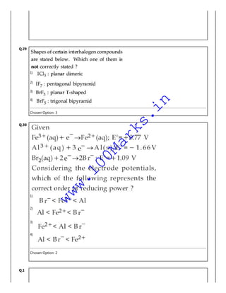 Q.29
1)
2)
3)
4)
Chosen Option: 3
Q.30
1)
2)
3)
4)
Chosen Option: 2
Q.1
www.100Marks.in
 