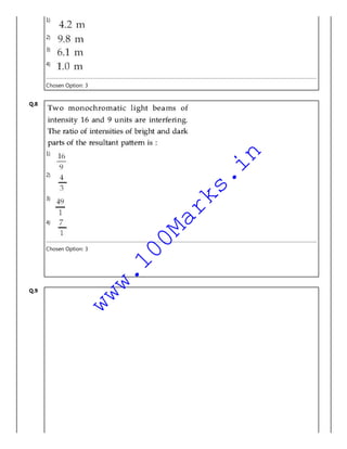 1)
2)
3)
4)
Chosen Option: 3
Q.8
1)
2)
3)
4)
Chosen Option: 3
Q.9
www.100Marks.in
 