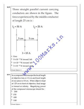 Q.10
1)
2)
3)
4)
Chosen Option: 4
Q.11
1)
2)
3)
4)
Chosen Option: --
www.100Marks.in
 