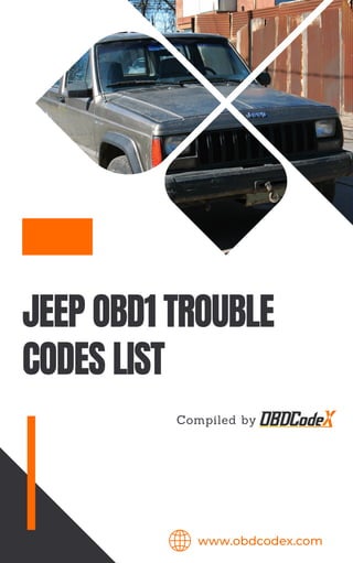 JEEP OBD1 TROUBLE
CODES LIST
Compiled by
www.obdcodex.com
 
