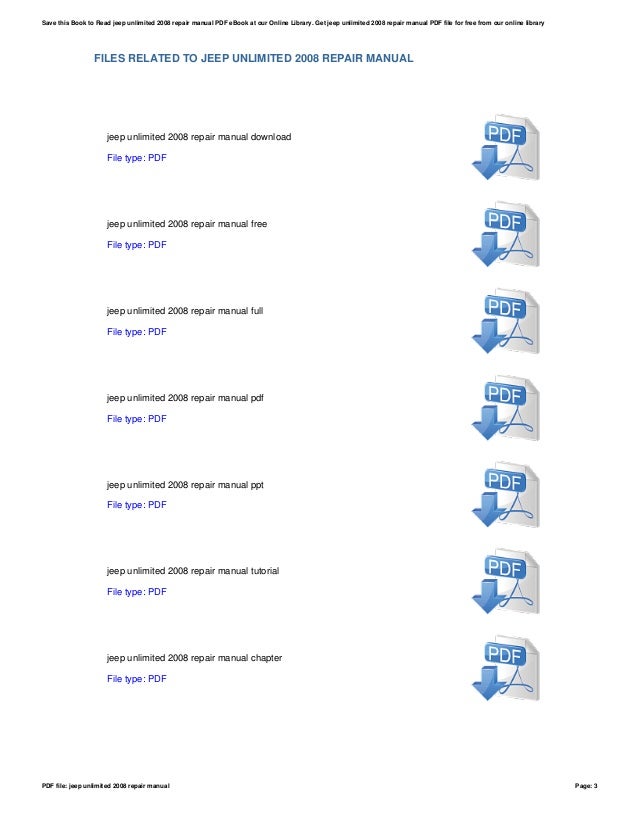 Jeep unlimited-2008-repair-manual