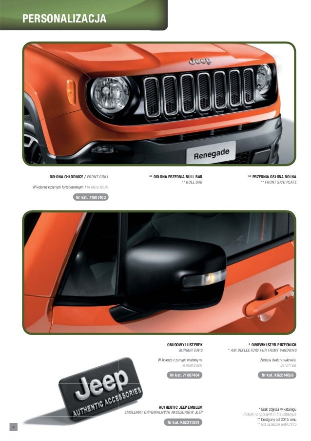 Jeep Renegade: Katalog Oryginalnych Części I Akcesoriów