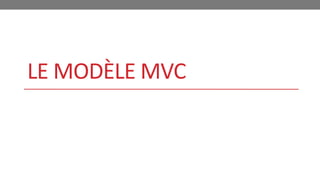LE MODÈLE MVC
 