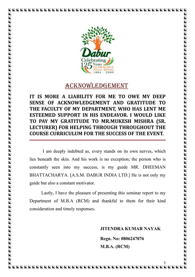 Dabur Summer Internship Pdf