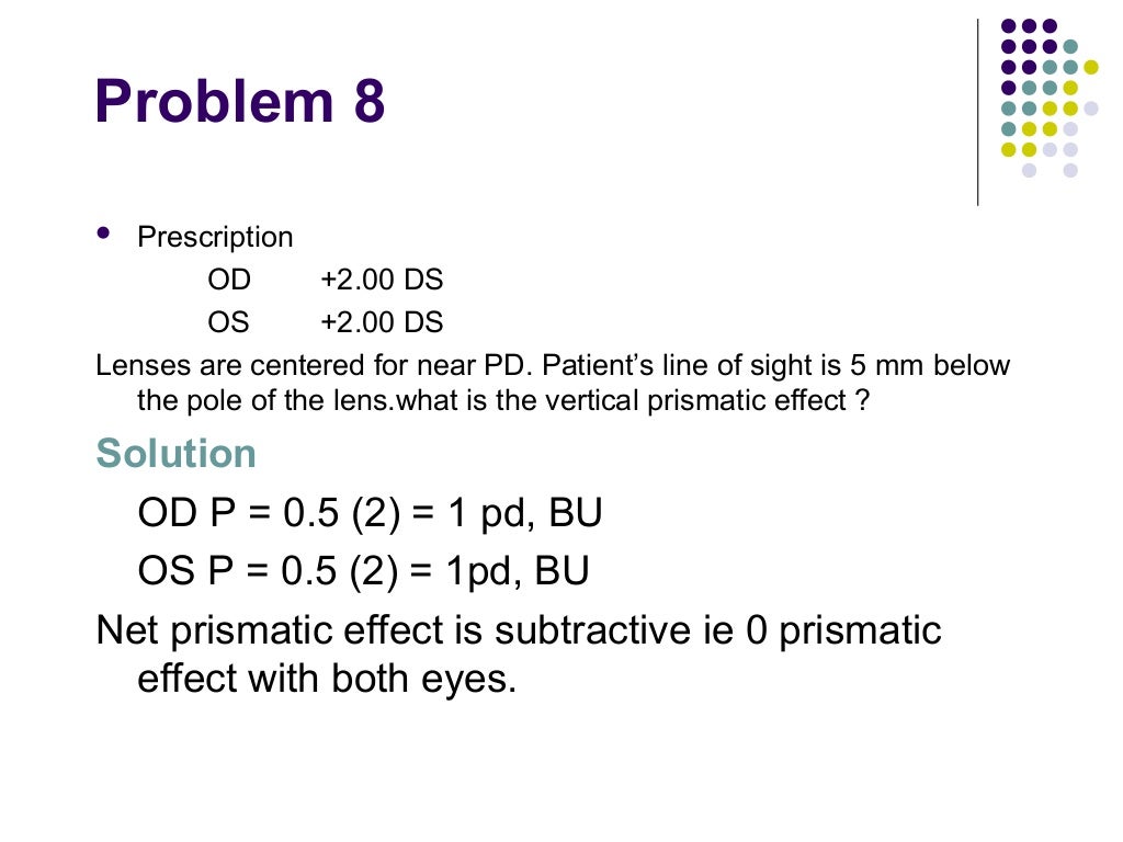 Ophthalmic Prisms Prismatic Effects and Decentration