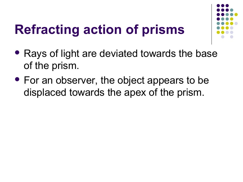 Ophthalmic Prisms Prismatic Effects and Decentration