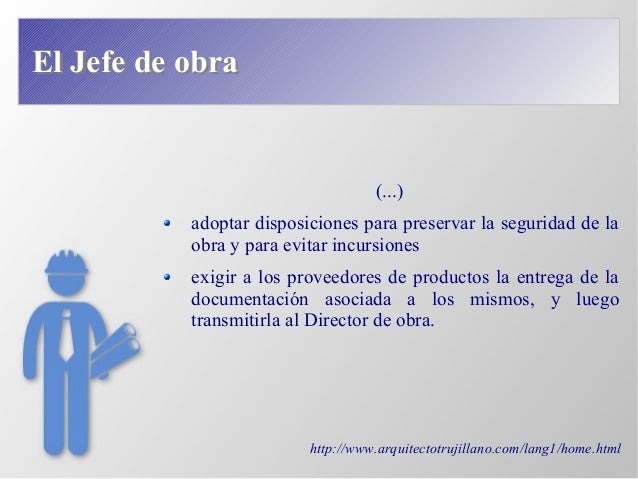 Jefe De Obra Y Encargado De Obra