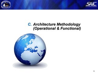 Arcitecture Modeling Methodology




                                   C. Architecture Methodology
                                      (Operational & Functional)




                                                                   10
 