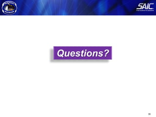 Arcitecture Modeling Methodology




                       Questions?




30
 