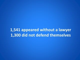 1,541 appeared without a lawyer
1,300 did not defend themselves
 