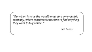 “Our vision is to be the world’s most consumer-centric
company, where consumers can come to find anything
they want to buy...