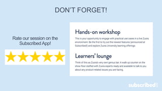 DON’T FORGET!
Rate our session on the
SubscribedApp!
 