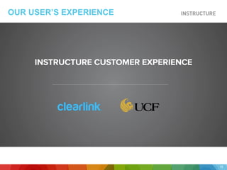 OUR USER’S EXPERIENCE
15
 