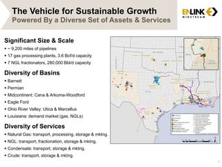 The Vehicle for Sustainable Growth
Significant Size & Scale
 ~ 9,200 miles of pipelines
 17 gas processing plants, 3.6 Bcf/d capacity
 7 NGL fractionators, 280,000 Bbl/d capacity
Diversity of Basins
 Barnett
 Permian
 Midcontinent: Cana & Arkoma-Woodford
 Eagle Ford
 Ohio River Valley: Utica & Marcellus
 Louisiana: demand market (gas, NGLs)
Diversity of Services
 Natural Gas: transport, processing, storage & mktng.
 NGL: transport, fractionation, storage & mktng.
 Condensate: transport, storage & mktng.
 Crude: transport, storage & mktng.
6
Powered By a Diverse Set of Assets & Services
 