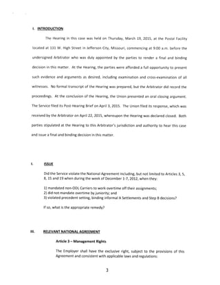 Arbitration Award - Non-ODL carrier remedy