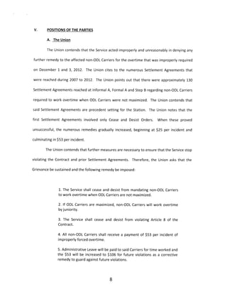 Arbitration Award - Non-ODL carrier remedy