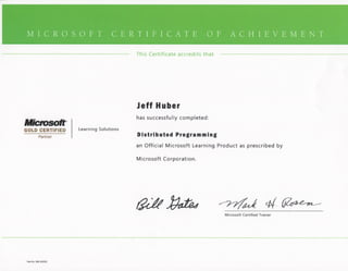Jeff Huber Distributed Certificate
