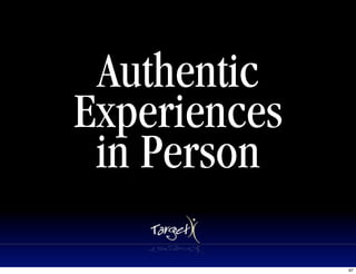 Authentic
Experiences
 in Person

              97
 
